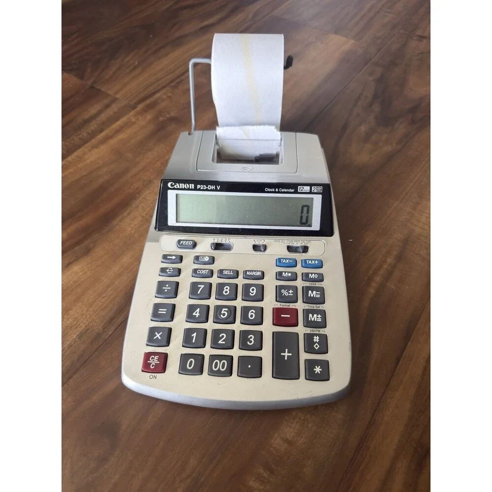 Canon P23-DH V 2 Color Mini Desktop Printing Calculator In Box. Barely Used.